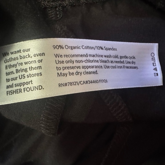 Eileen Fisher Black Organic Cotton Pants Cropped Tapered Leg Women’s Size Large - Picture 4 of 6